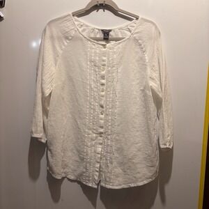 Eddie Bauer Women's Medium Button Up Blouse 40" X 25"